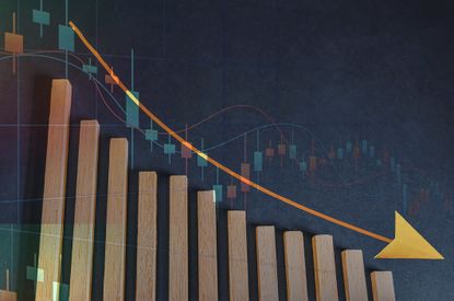 Chart showing a downward trend