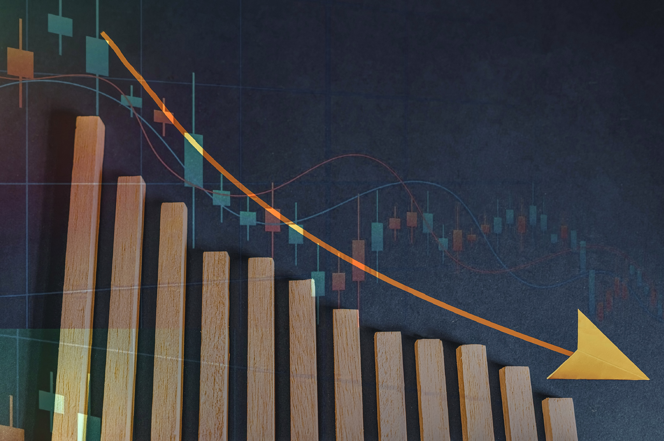 Chart showing a downward trend