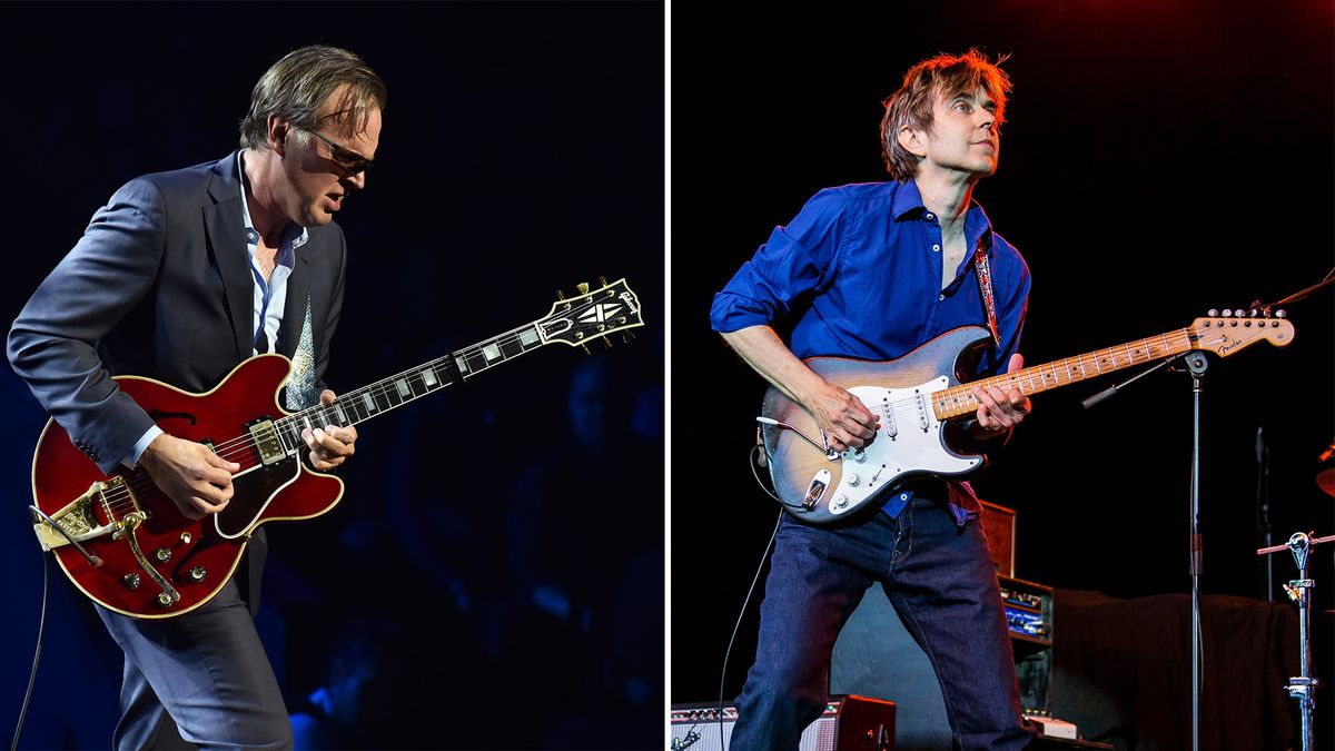 Joe Bonamassa (left) and Eric Johnson perform onstage