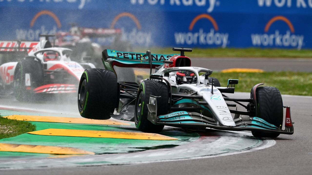 Mercedes driver George Russell at the F1 Emilia Romagna Grand Prix