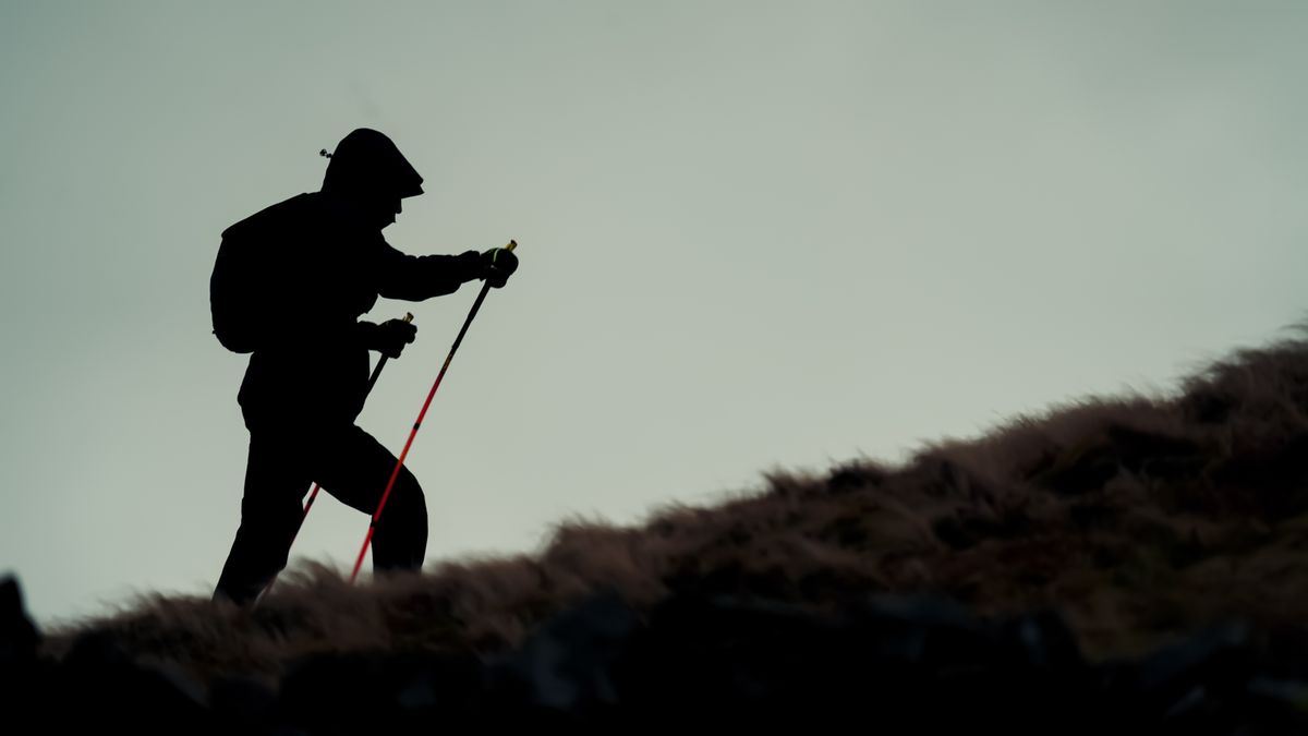 Tom Hollins climbs in the Wainwrights