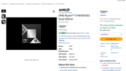AMD reveals $899 price tag for Ryzen 9 9950X3D2 — first dual-cache X3D CPU is $200 more expensive than the Ryzen 9 9950X3D