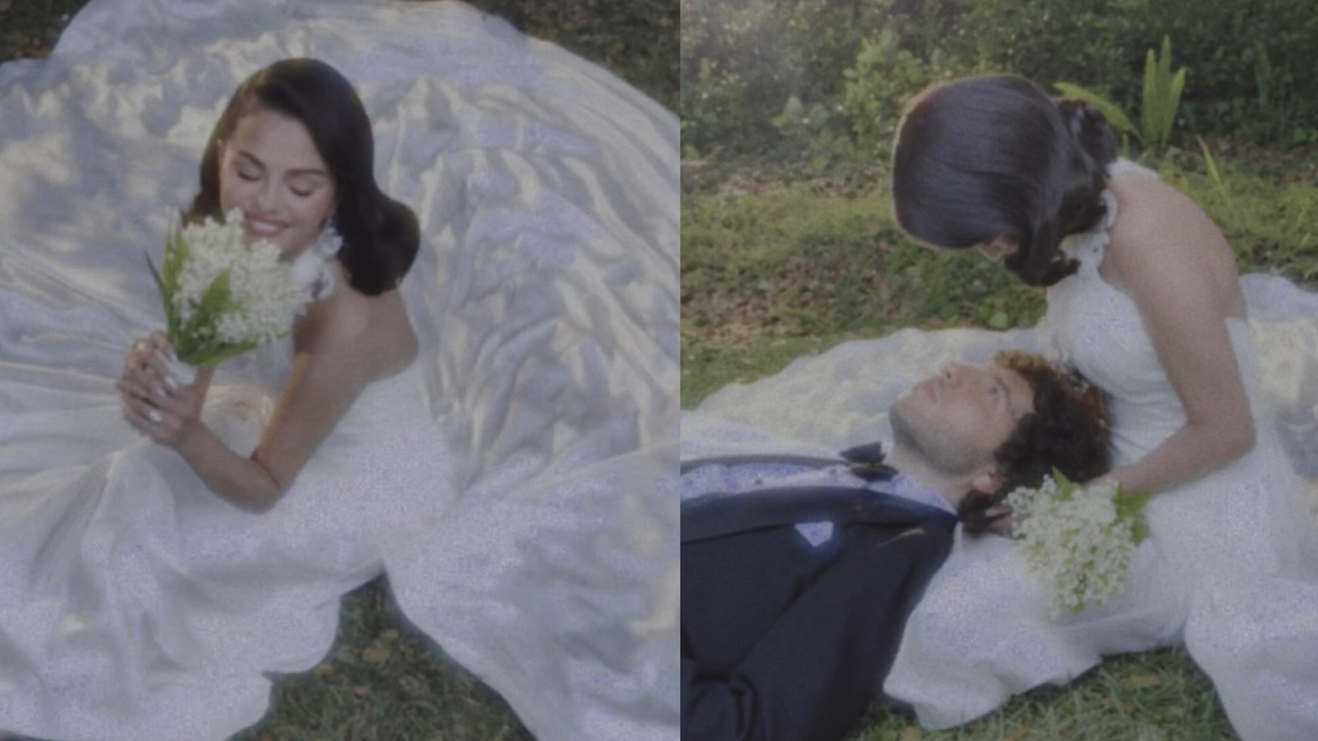 Selena Gomez wearing her ralph lauren wedding dress
