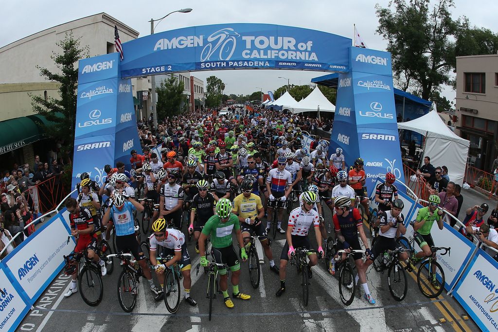 The riders are ready to roll out of South Pasadena for the stage