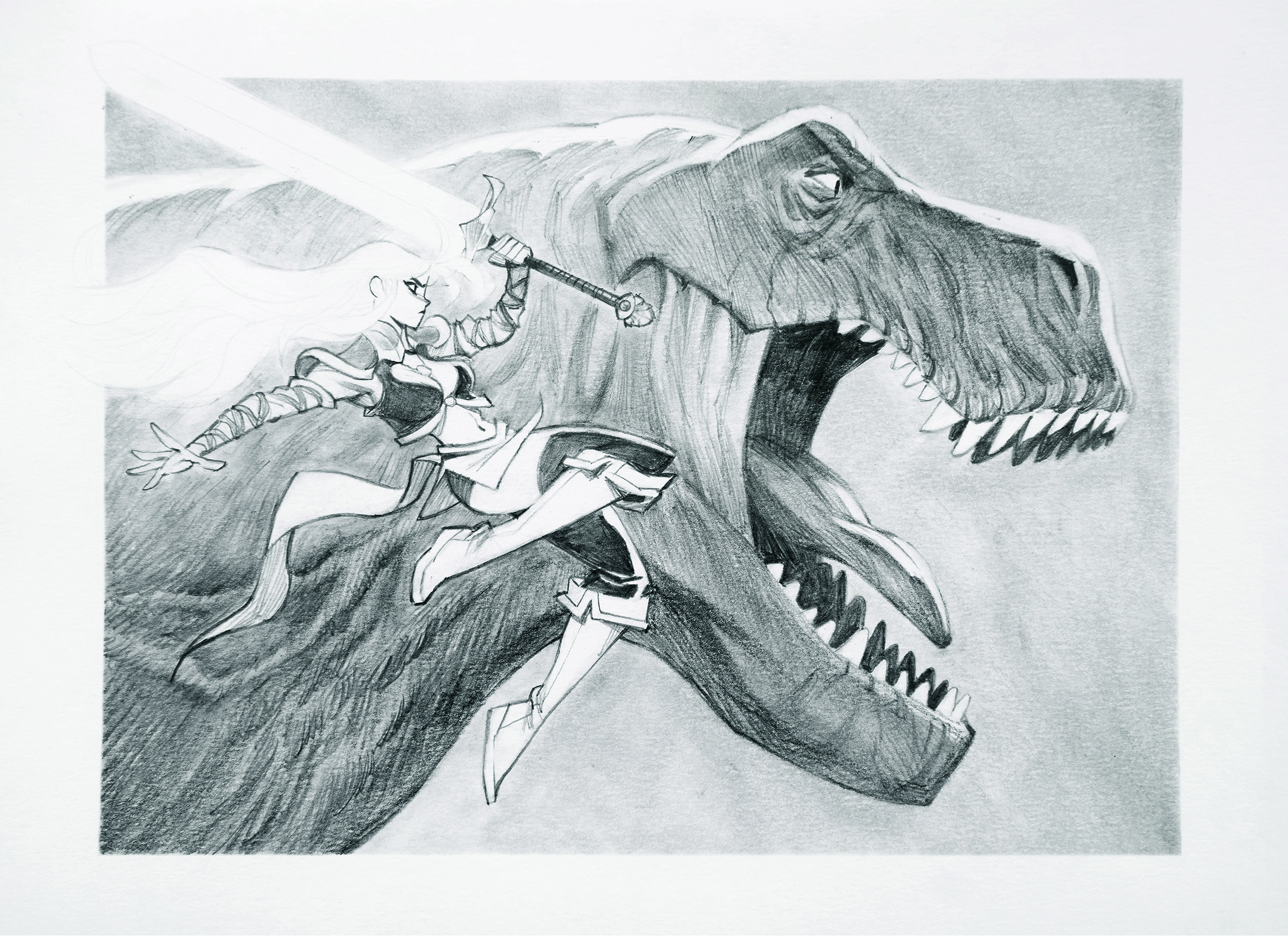 An image from a tutorial on how to draw a T-rex dinosaur