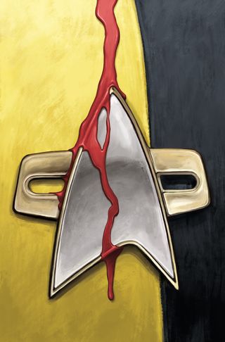 Star Trek: Prelude to Day of Blood with bloody Federation insignia.