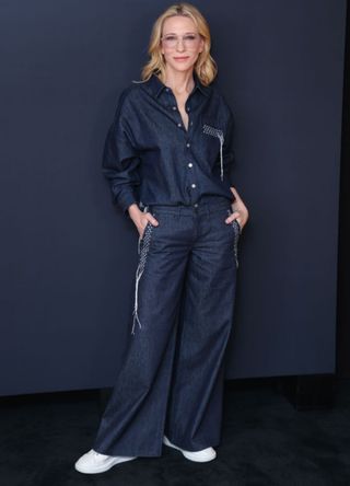 Cate Blanchett wearing double denim