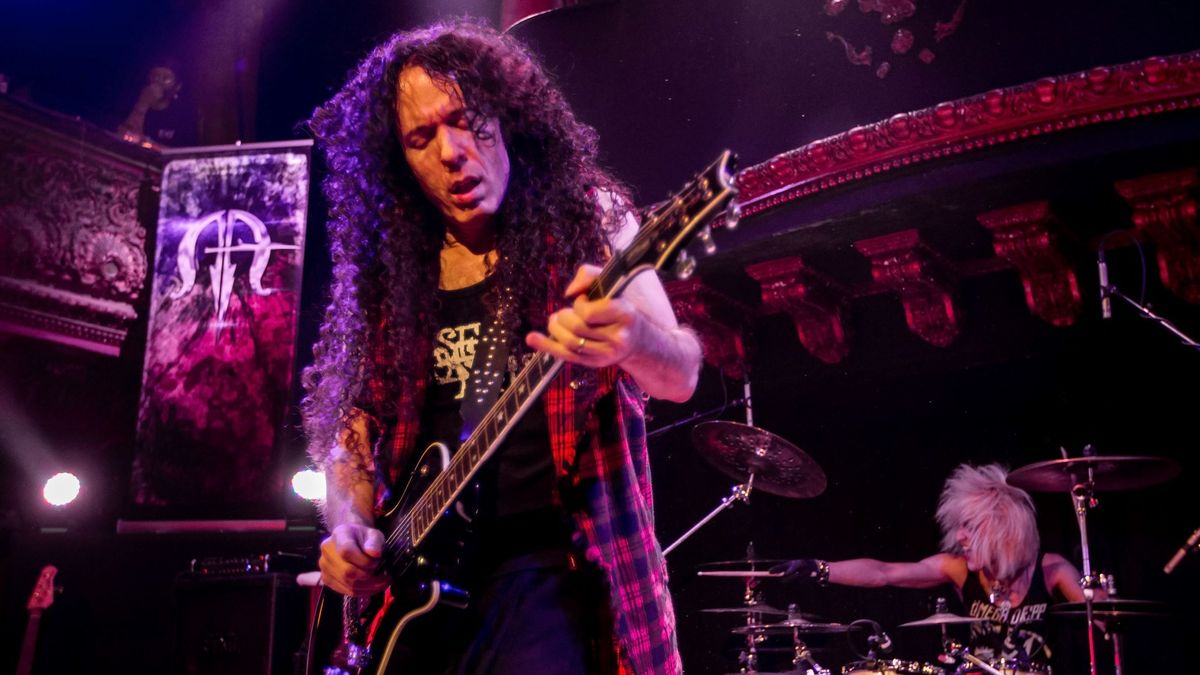 Marty Friedman and drummer Chargeeeeee perform at Great American Music Hall on September 29, 2015 in San Francisco, California