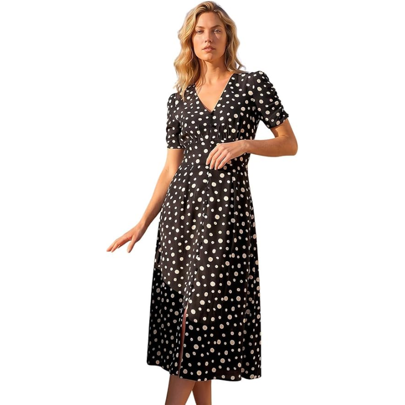 Roman Originals Polka Dot Dress on model