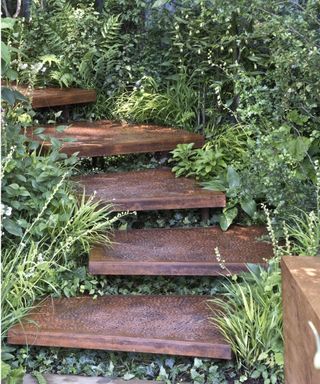 Steel garden steps