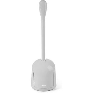 OXO Good Grips grey toilet brush with holder