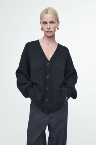 Chunky Cashmere-Blend Cardigan