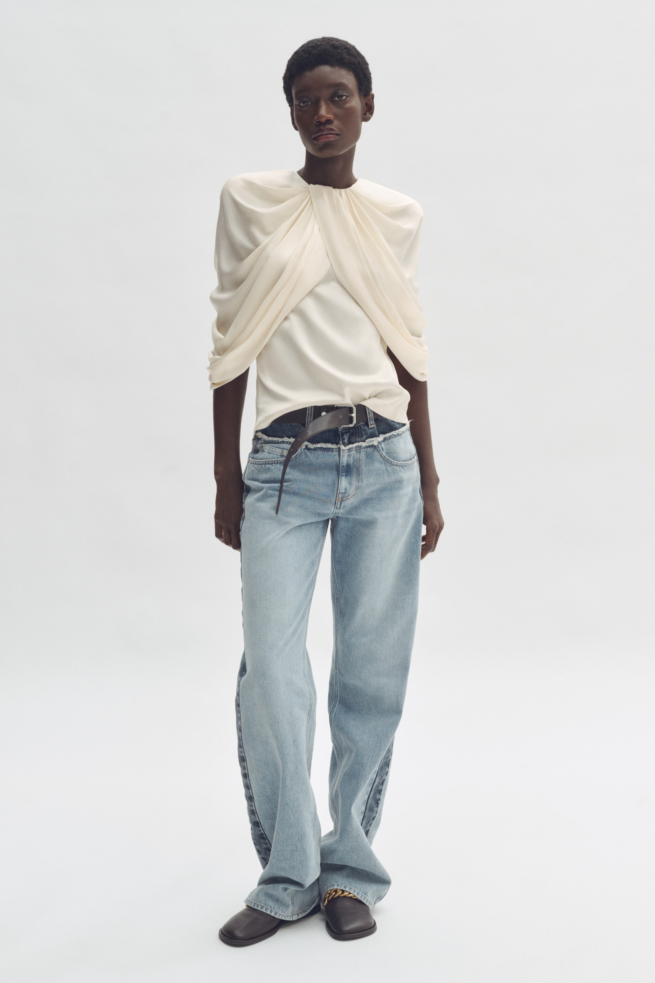 Draped Satin Top