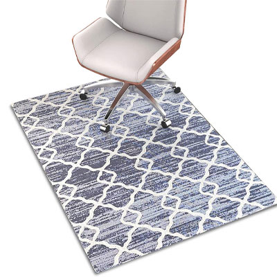 blue and white desk chair mat from Amazon