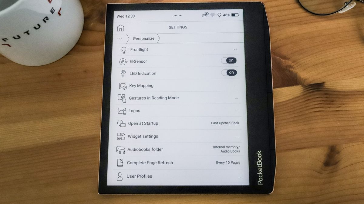Personalization options on the PocketBook Era