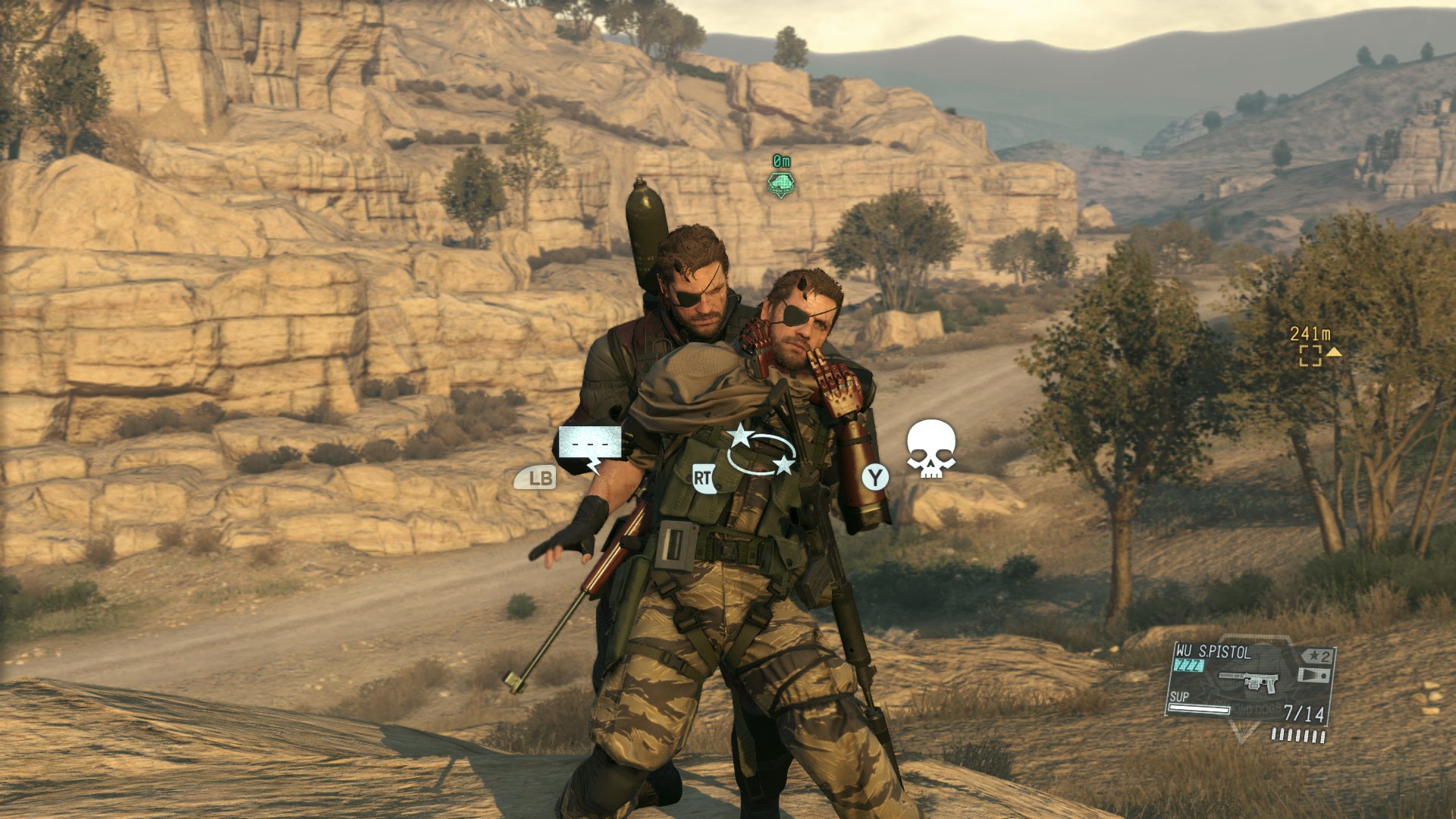 Venom Snake choking Venom Snake in MGS5.