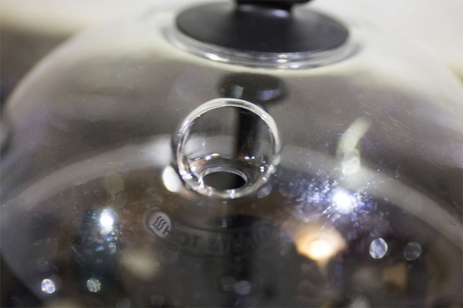 With the Dash Rapid, the steam that cooks the eggs is vented through a hole in the top.