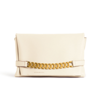 Chain Pouch in Off-White Leather, £890 | Victoria Beckham