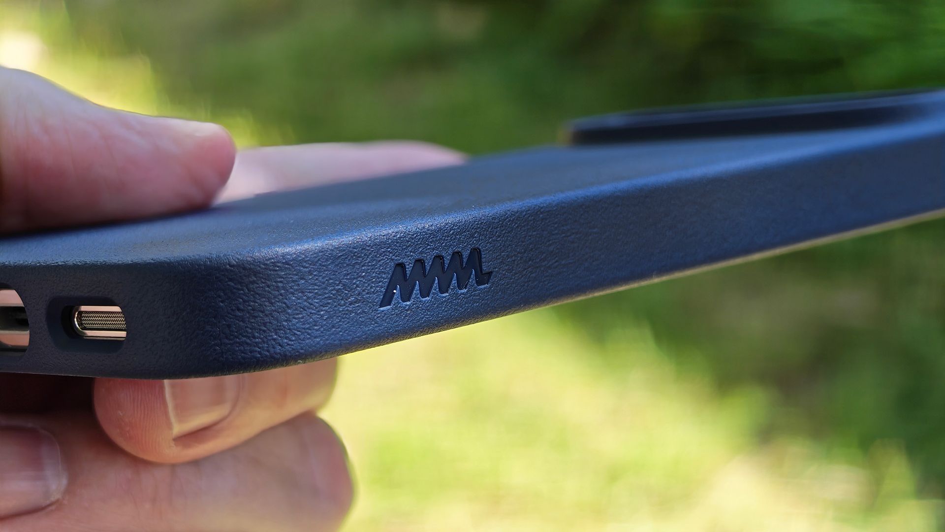 A blue Dbrand MNML case on a Google Pixel 11 Pro