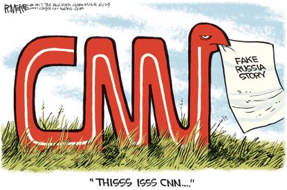 Political cartoon U.S. CNN Russia investigation fake news