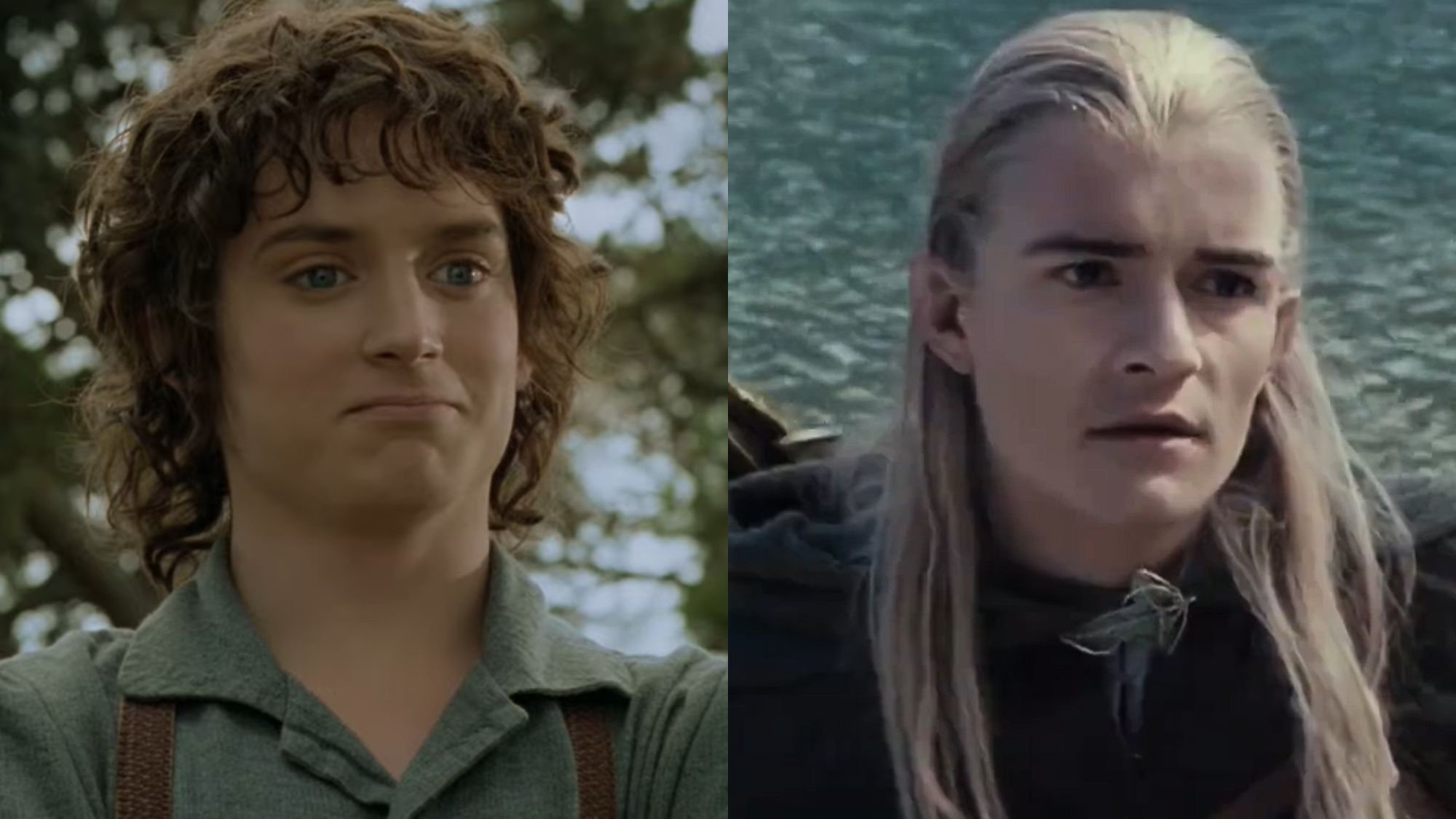 Right: Elijah Wood and Left: Orlando Bloom in Lord of the Rings.