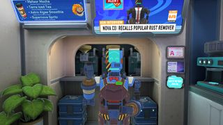 An official screenshot of Stellar Cafe on the Meta Quest 3 of the bartender