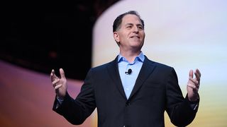Michael Dell speaking on stage