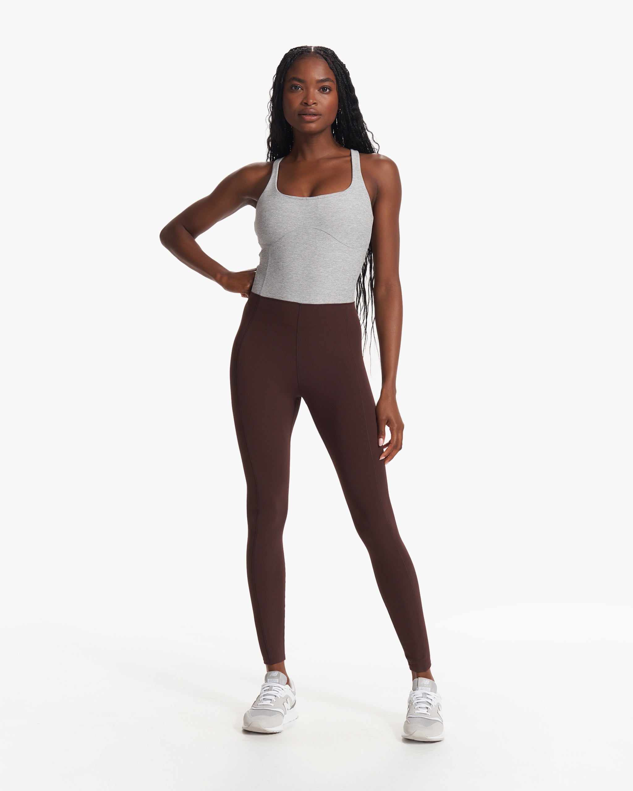 Colorblock Corset Jumpsuit - Mahogany - Xxs