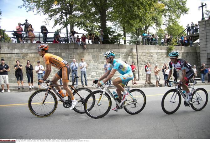 Three riders get a gap on the peloton