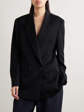 Lumis Double-Breasted Wool-Twill Blazer