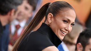Jennifer Lopez is pictured with a long ponytail as she attends the Los Angeles Premiere of Warner Bros. "The Flash" at Ovation Hollywood on June 12, 2023 in Hollywood, California.
