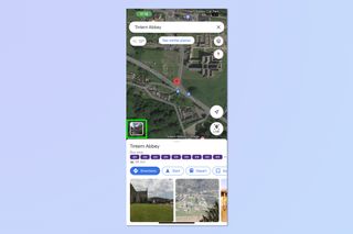 A screenshot showing how to use Google Maps Street View on iOS/iPadOS