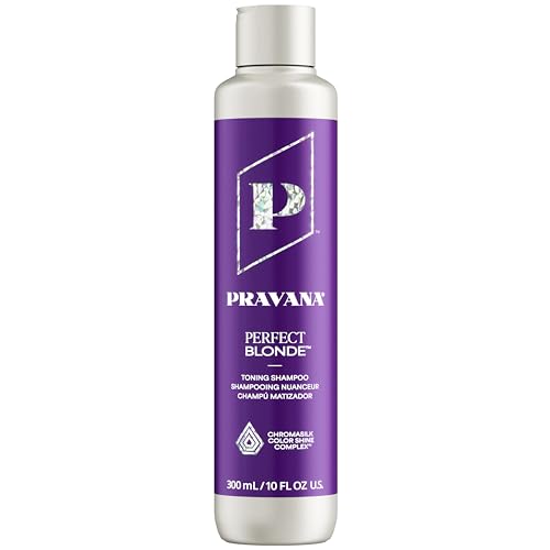 Pravana the Perfect Blonde Purple Toning Shampoo | Neutralizes Brassy, Yellow Tones | for Color-Treated Hair | Chromasilk Enhances Shine & Protection | Vegan, Paraben & Sulfate Free | 10 Fl Oz