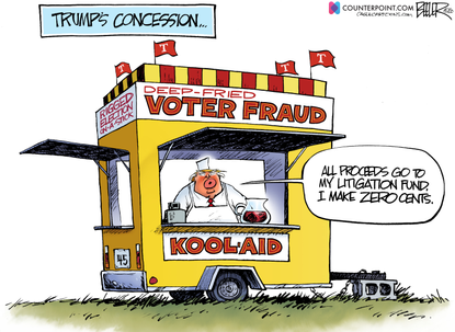 Political Cartoon U.S. Trump concession
