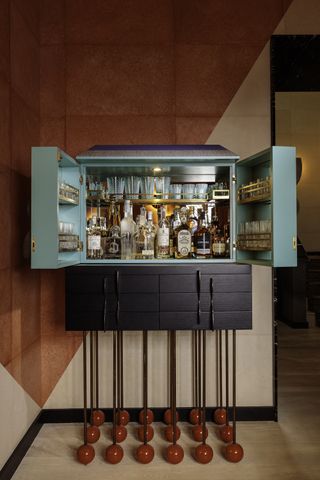 A designer bar cart