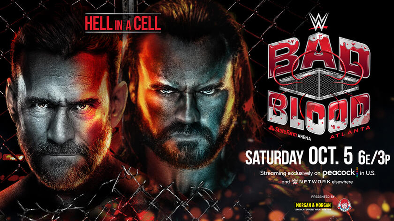 CM Punk and Drew McIntyre clash in Hell in a Cell at WWE Bad Blood.