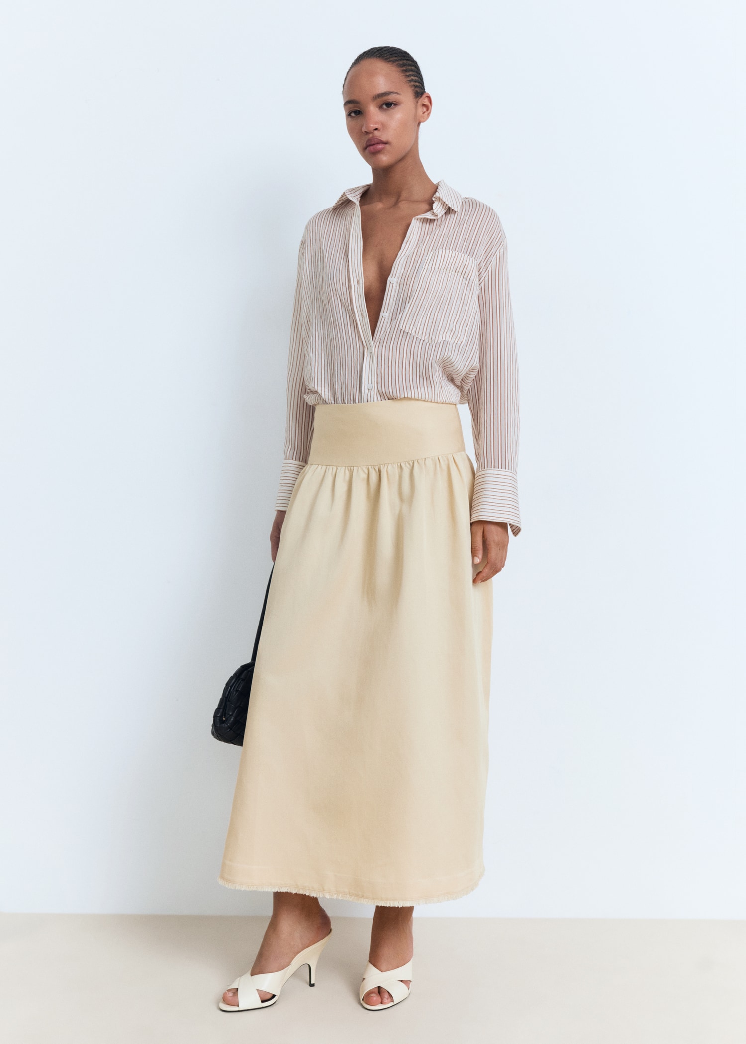 Midi-Skirt With Frayed Ends - Women | Mango Usa