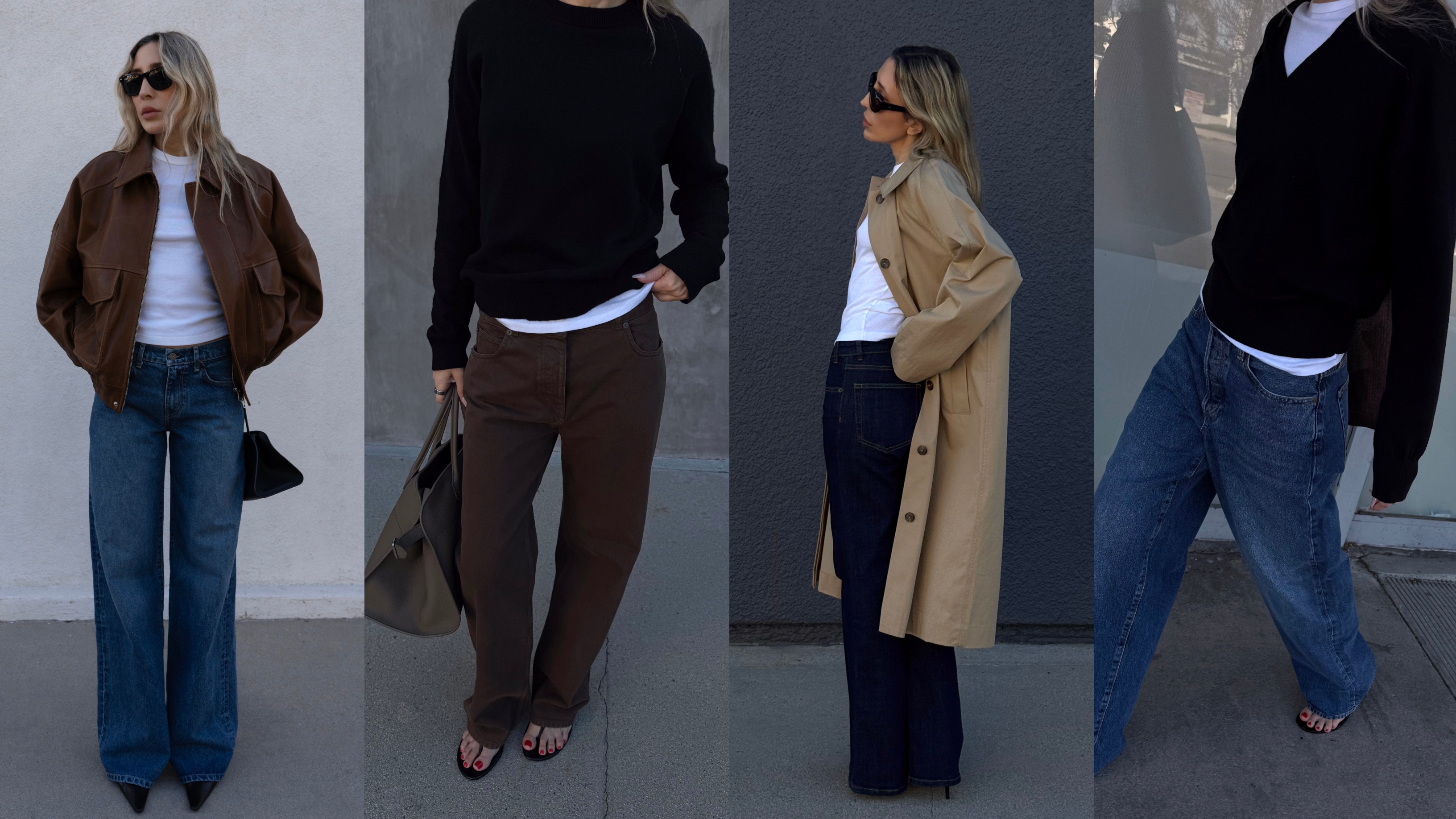 Angela Fink styles denim with T-shirts and toppers for spring