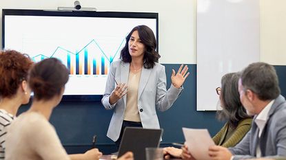 Woman giving a business presentation