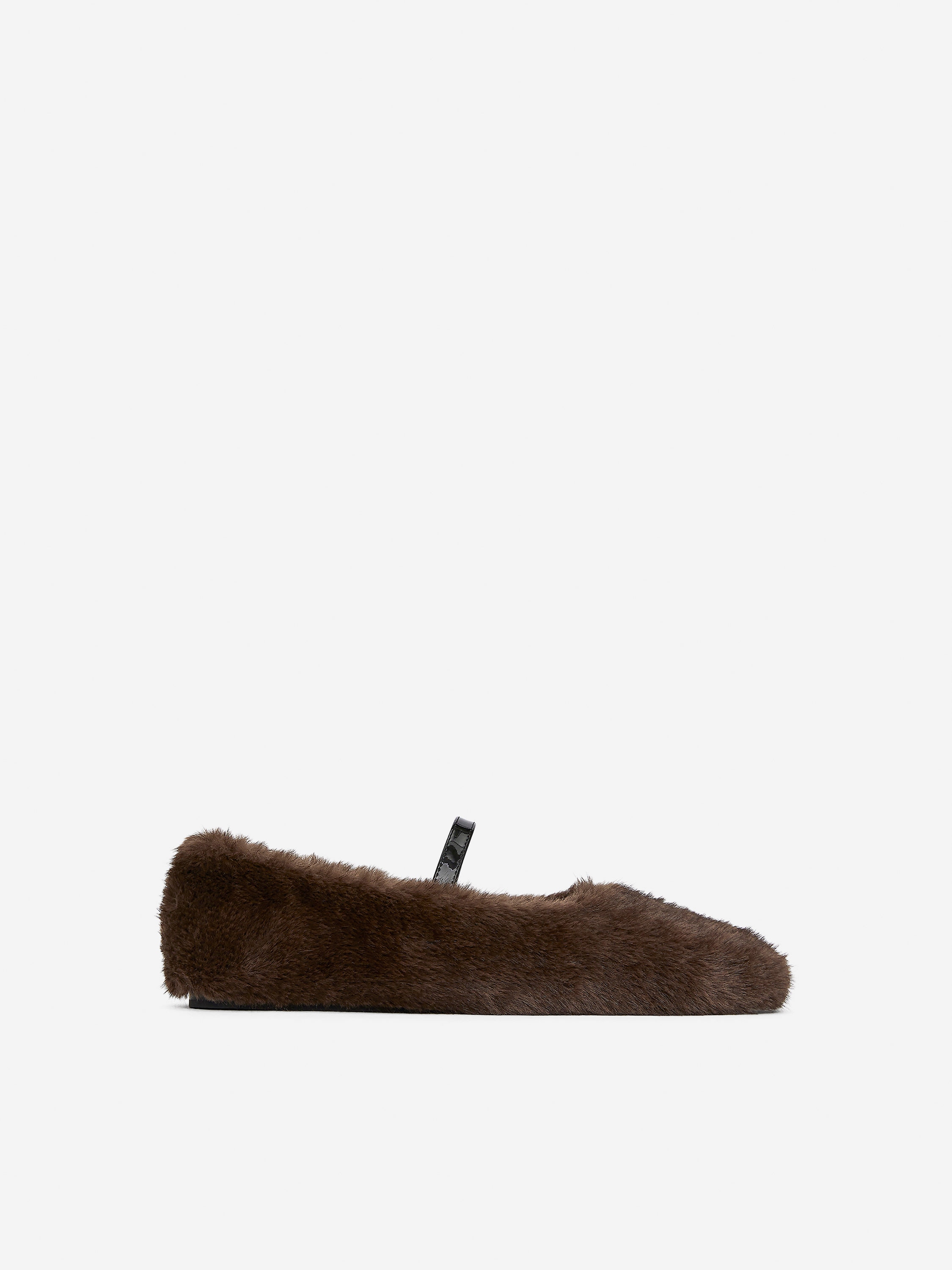 Faux-Fur Mary Jane Flats &amp;ndash; Brown &amp;ndash; Women &amp;ndash; Arket Gb