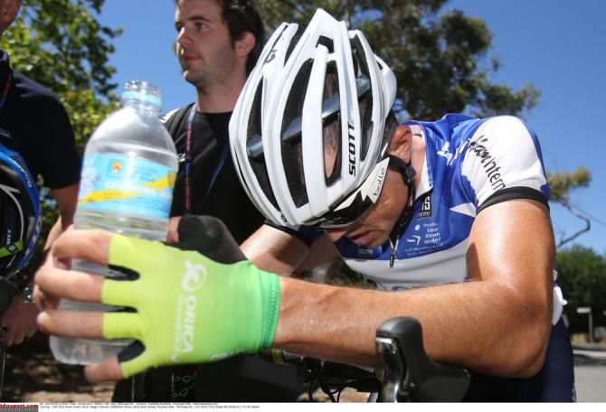 Simon Gerrans finished third on the stage but now leads the race