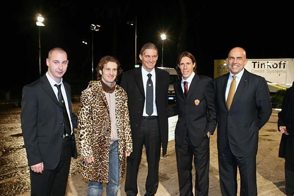 Football and Formula One stars along with team staff.