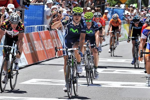 Ventoso celebrates his victory on stage 5 of TDU