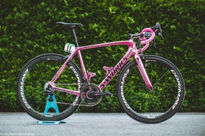 Vincenzo Nibali received a pearlescent pink Specialized Tarmac following his 2016 victory