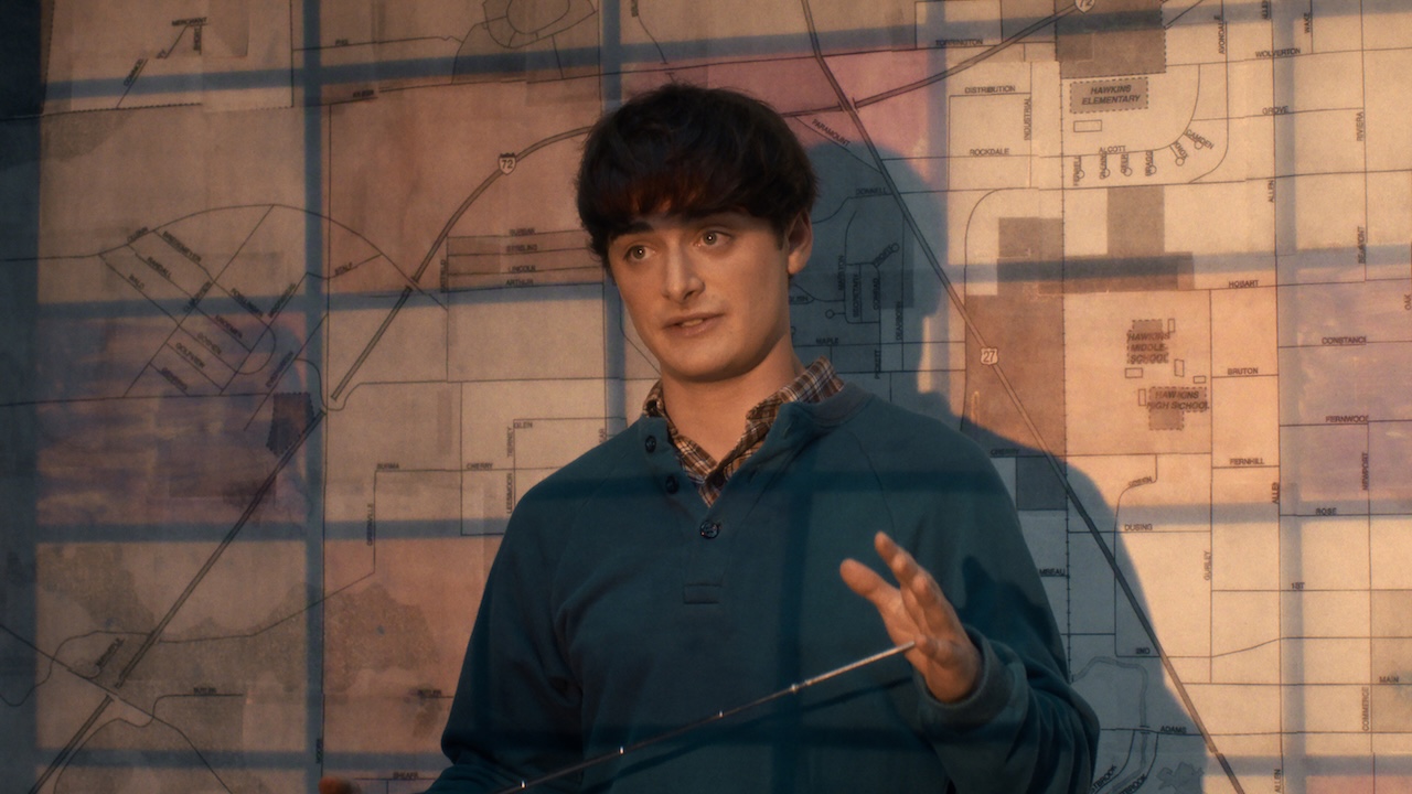 Will standing in front of a map of Hawkins in Stranger Things 5