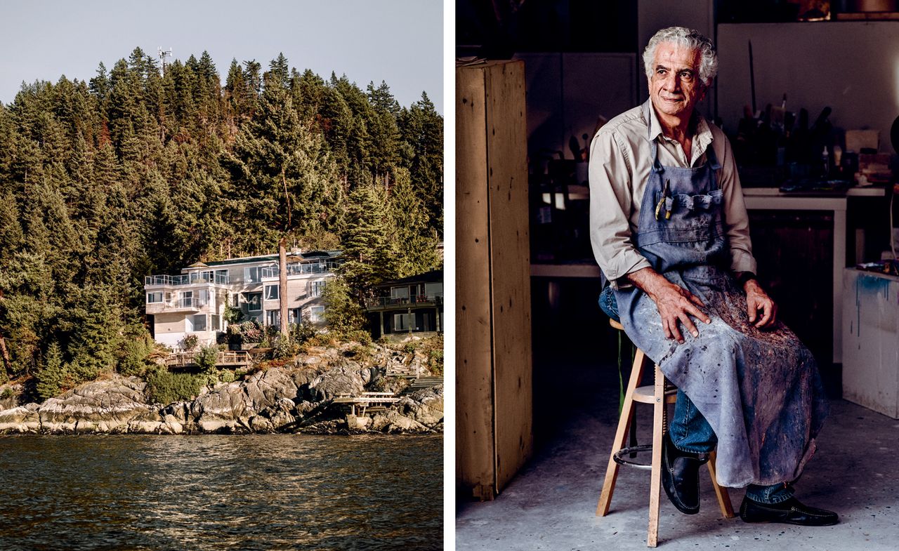 Parviz Tanavoli in his studio, part of his home in Vancouver’s Horseshoe Bay