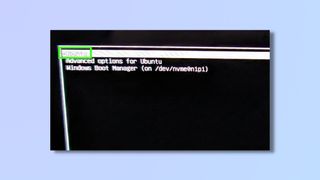 BIOS boot menu showing options for Ubuntu and Windows