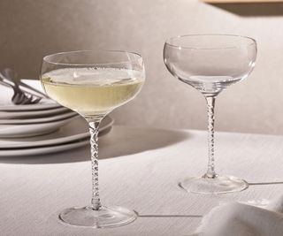 TWC Ferne Twisted Stem Champagne Coupes