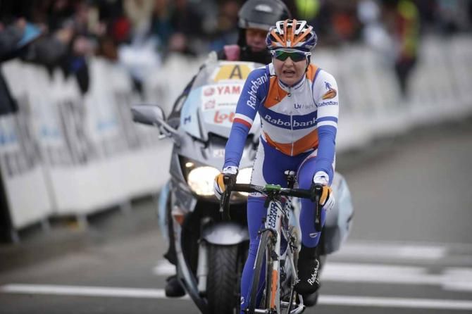 Megan Guarnier (Rabo Women Cycling Team) finished second