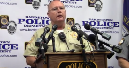 A still from a press conference regarding the shooting